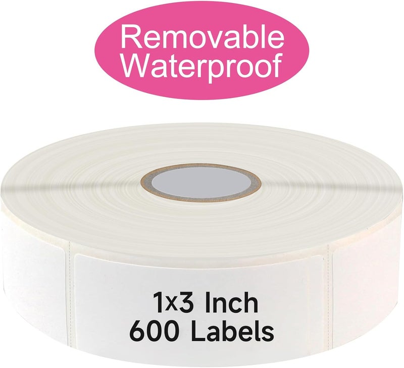 TRYXN 600 Blank Removable Freezer Labels with Perforation Line for Easy Distribution and Use. Waterproof and Oil-Resistant, Suitable for Food Containers, Jars, and Kitchen Organization.(1 "x 3") - Image 1